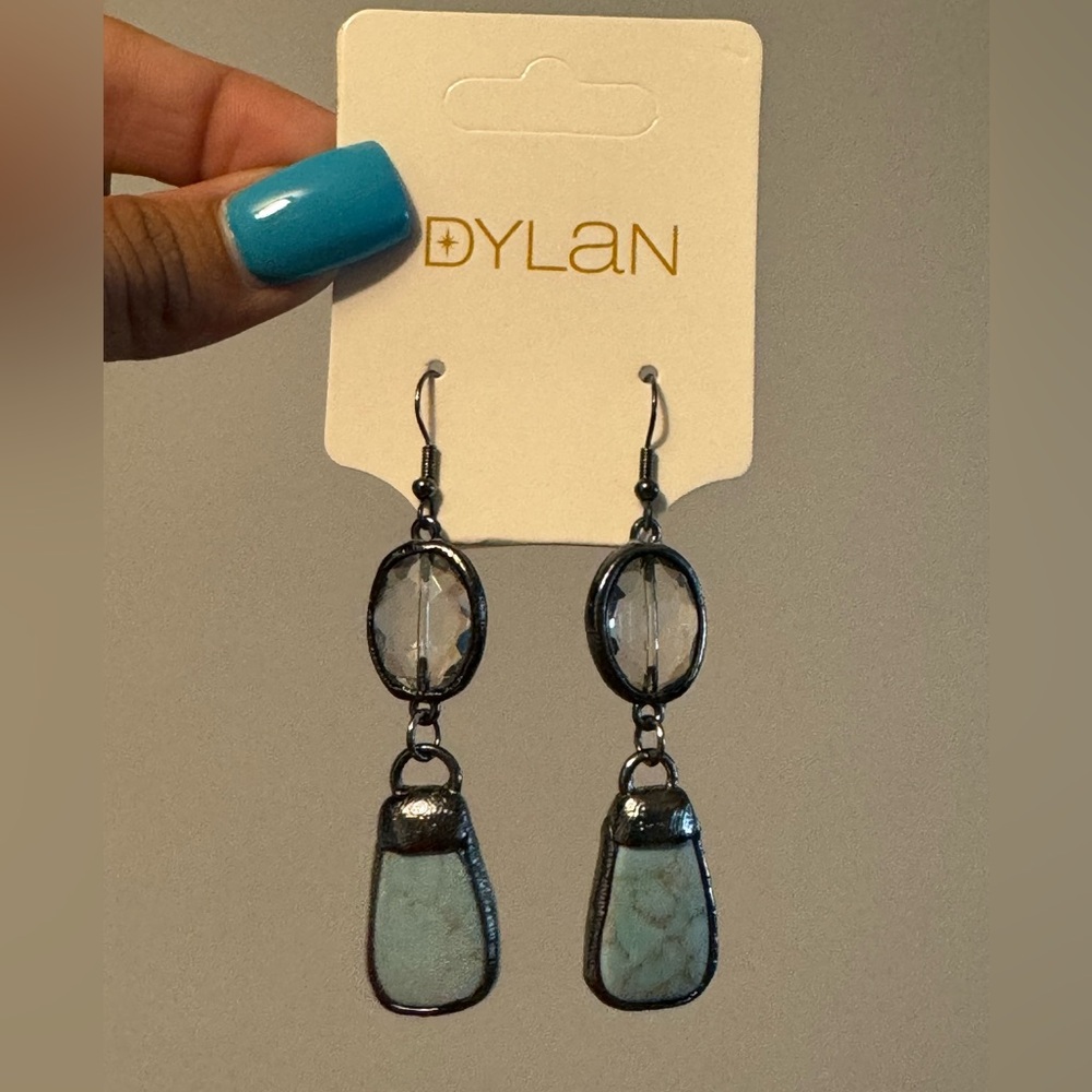 Dylan Pica Jade Fishhook Dangle Teardrop Aqua Earrings